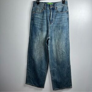 NWT Free People x Sandrine Rose The Virgin Label Wide-Leg Blue Jeans Size 24